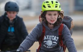  Students Riding Bikes